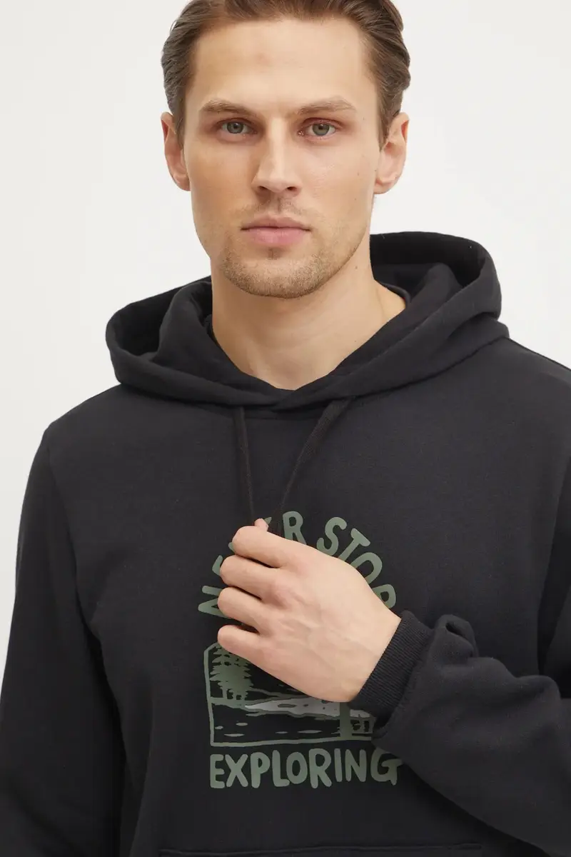 felpa in cotone Outdoor Graphic uomo colore nero con cappuccio NF0A8C20JK31 miniatura 4