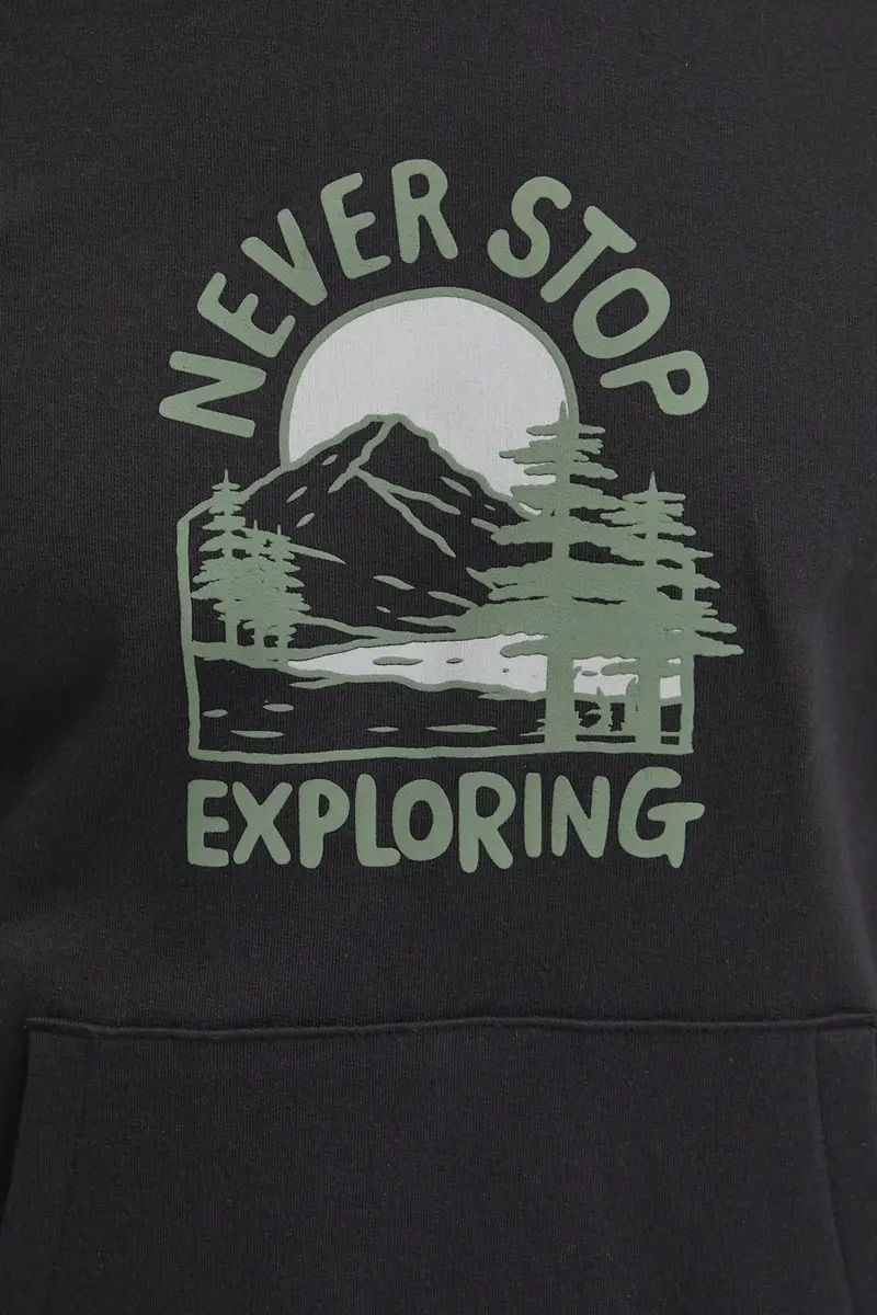 felpa in cotone Outdoor Graphic uomo colore nero con cappuccio NF0A8C20JK31 miniatura 5