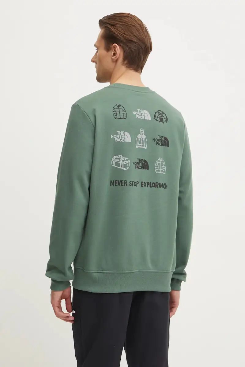 felpa in cotone Outdoor Graphic uomo colore verde NF0A8C21HCH1 miniatura 3