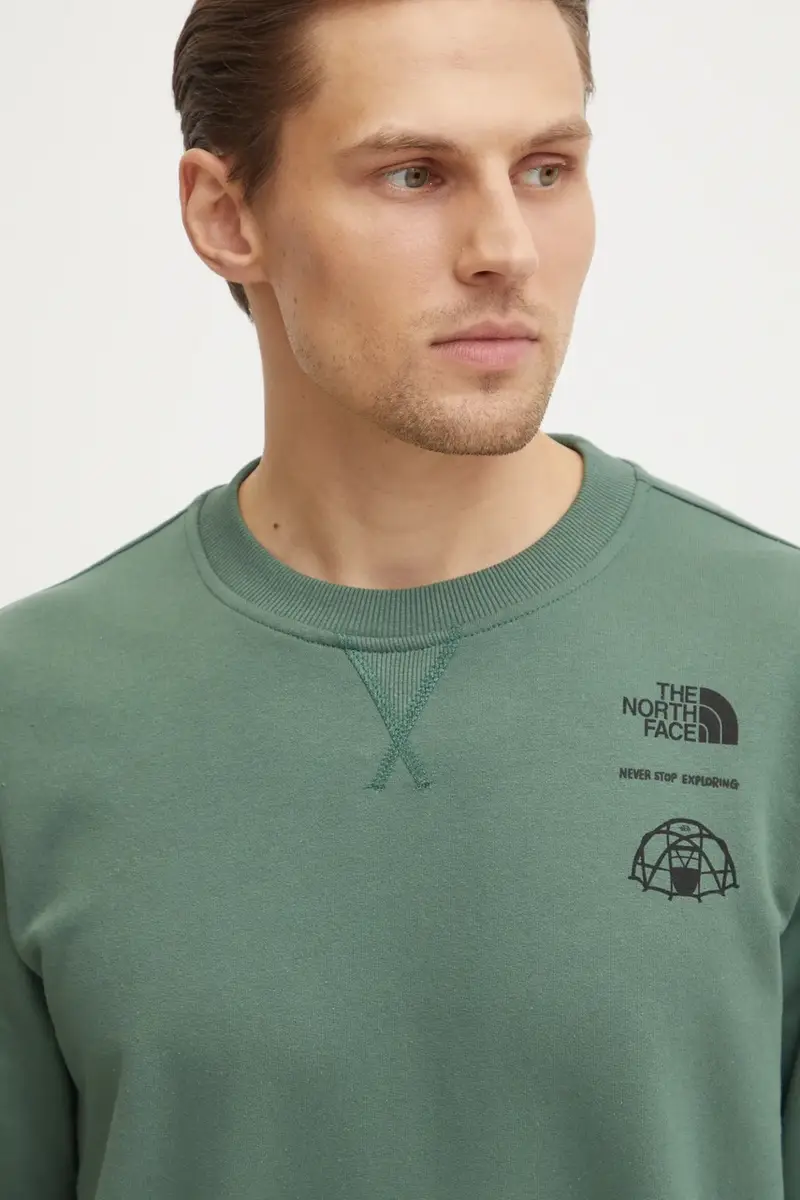 felpa in cotone Outdoor Graphic uomo colore verde NF0A8C21HCH1 miniatura 4