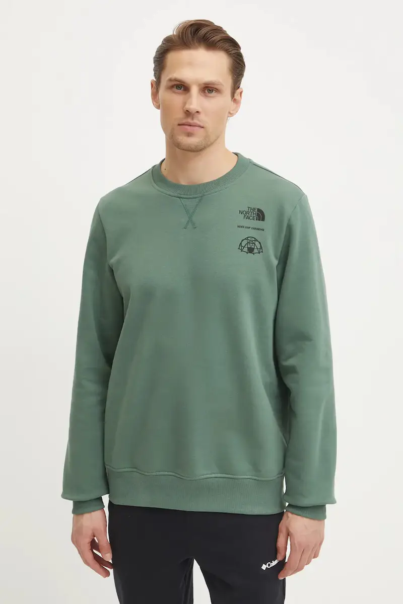 felpa in cotone Outdoor Graphic uomo colore verde NF0A8C21HCH1