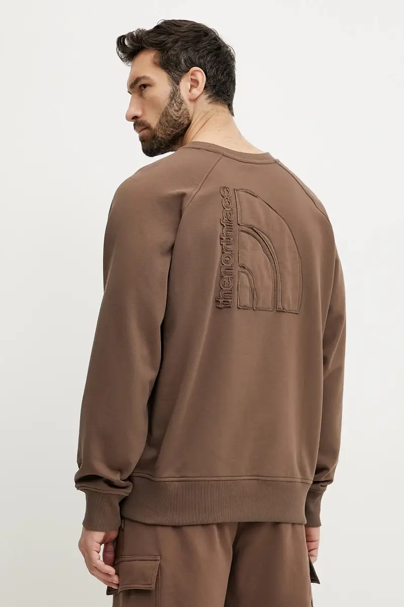 felpa in cotone Relaxed uomo colore marrone con applicazione NF0A8C361OI1 miniatura 3