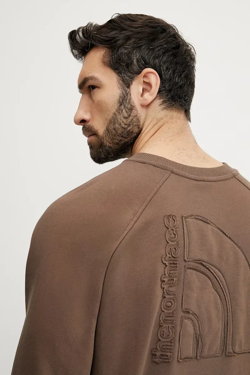 felpa in cotone Relaxed uomo colore marrone con applicazione NF0A8C361OI1 miniatura 4