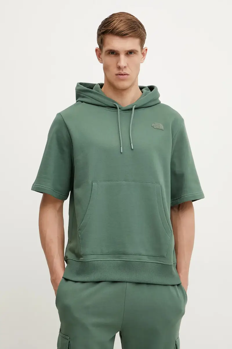 felpa in cotone Relaxed uomo colore verde con cappuccio NF0A8BW1HCH1