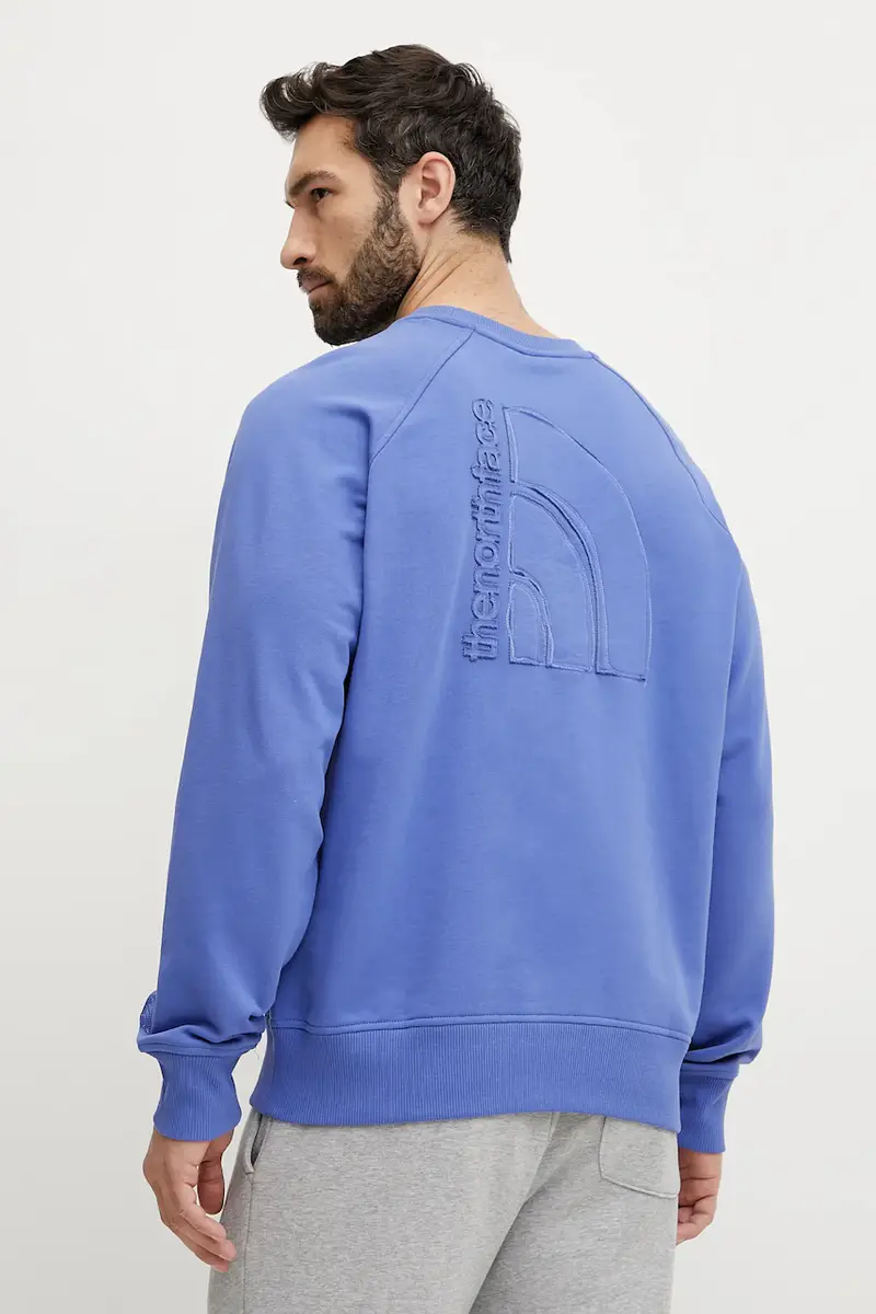 felpa in cotone Relaxed uomo colore violetto con applicazione NF0A8C366IF1