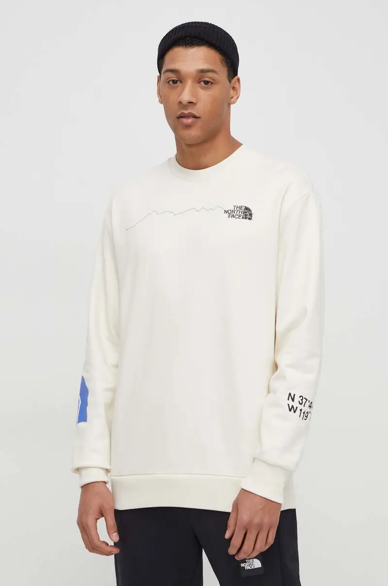 felpa in cotone uomo colore beige