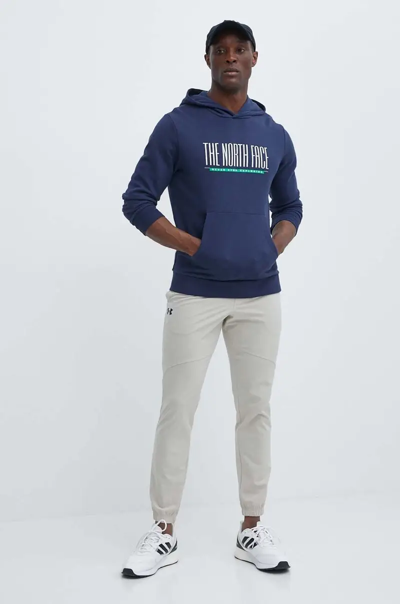 felpa in cotone uomo colore blu navy con cappuccio NF0A87E58K21 miniatura 2