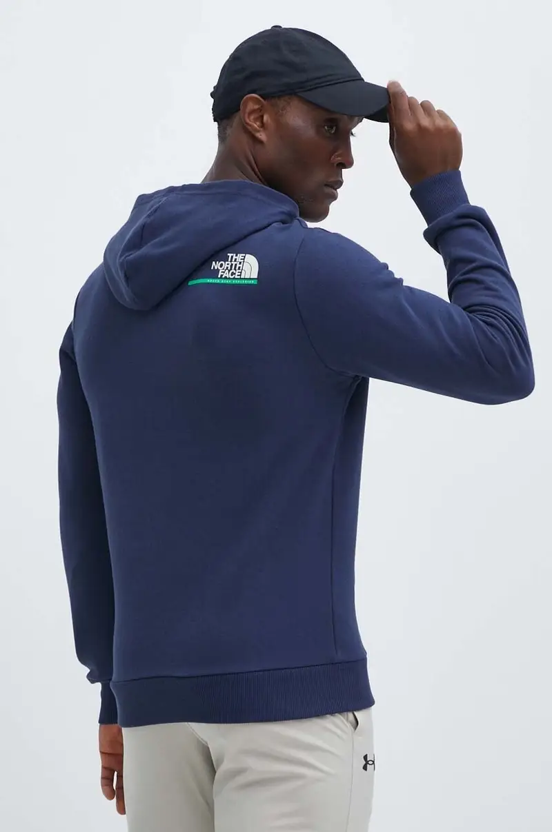 felpa in cotone uomo colore blu navy con cappuccio NF0A87E58K21 miniatura 3