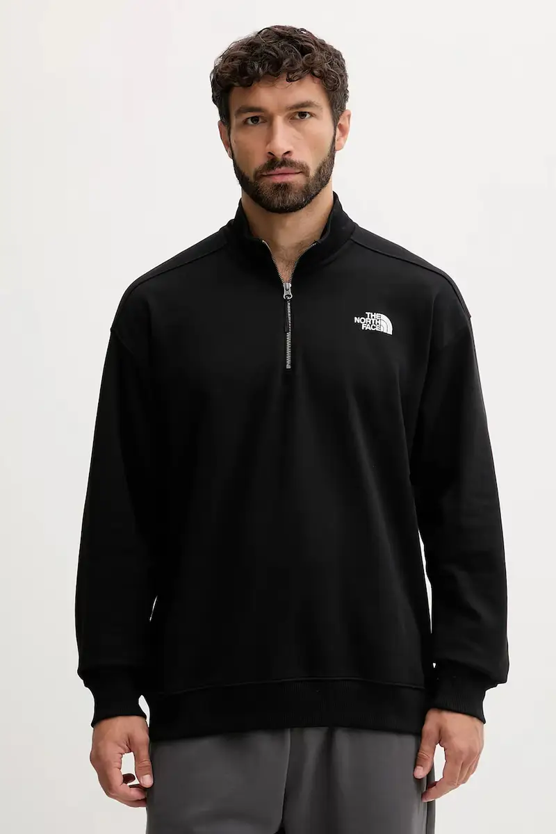 felpa in cotone uomo colore nero con applicazione NF0A8F24JK31