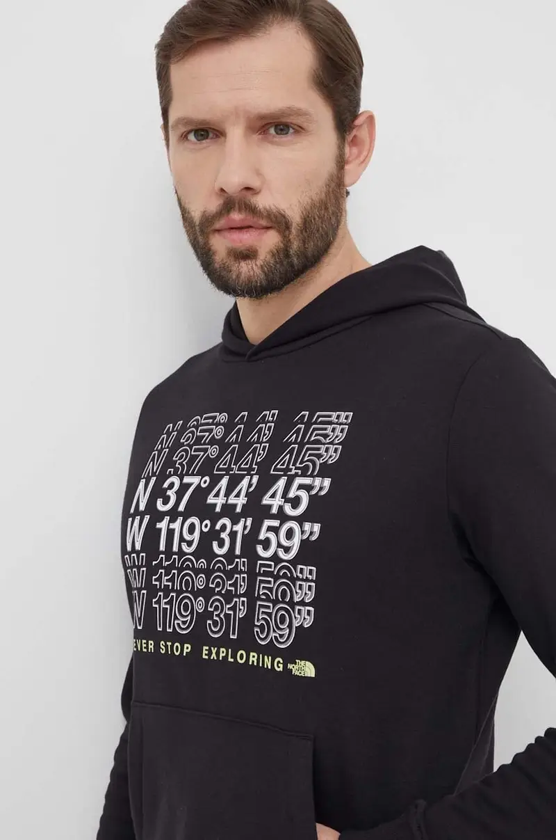 felpa in cotone uomo colore nero con cappuccio NF0A87EAJK31