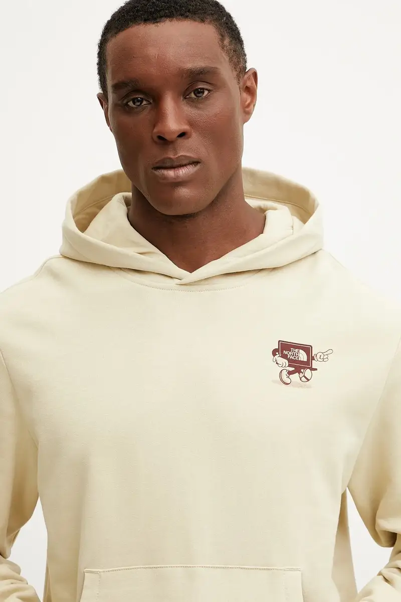 felpa in cotone WAMFC uomo colore beige con cappuccio NF0A8C333X41 miniatura 4