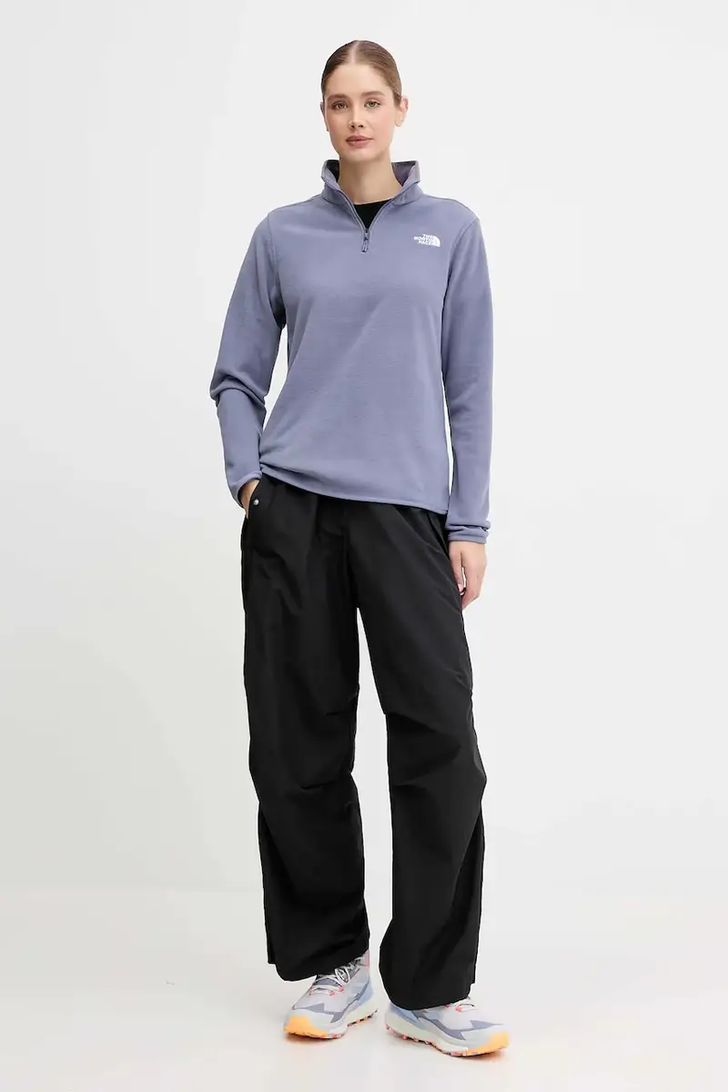 felpa in pile donna colore violetto NF0A8D2JBTR1 miniatura 2