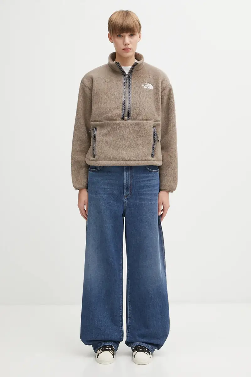 felpa in pile Fleeski 1/4 zip donna colore marrone NF0A88Z3BOW1 miniatura 5