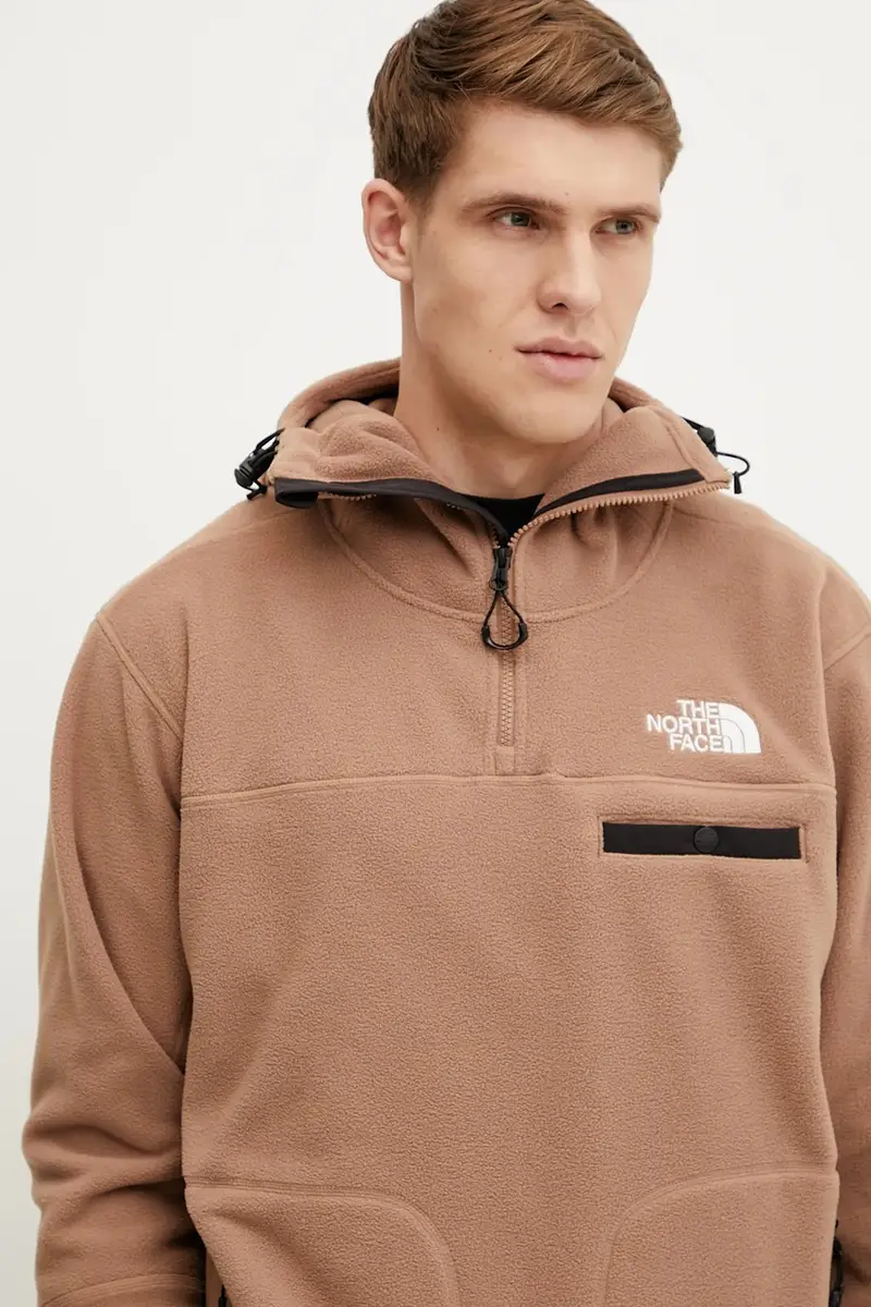 felpa in pile TNF X NSE uomo colore marrone con cappuccio NF0A8BJZ6IH1 miniatura 4