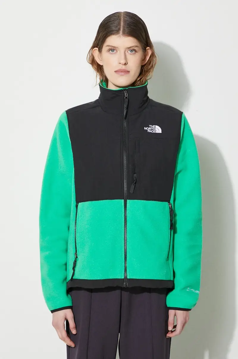 felpa in pile W Denali Jacket colore verde NF0A7UR6PO81