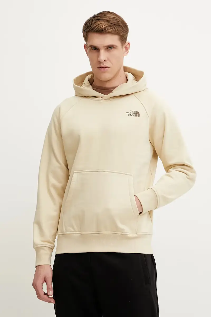 felpa Raglan Redbox uomo colore beige con cappuccio NF0A89F9B2O1