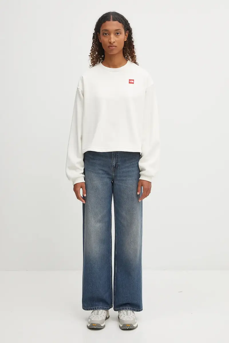 felpa Redbox donna colore beige con applicazione NF0A8EFYQLI1 miniatura 5