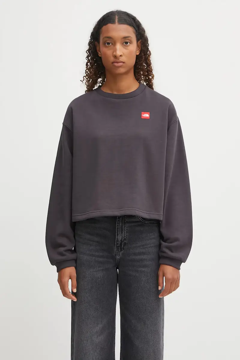 felpa Redbox donna colore grigio con applicazione NF0A8EFY0SA1