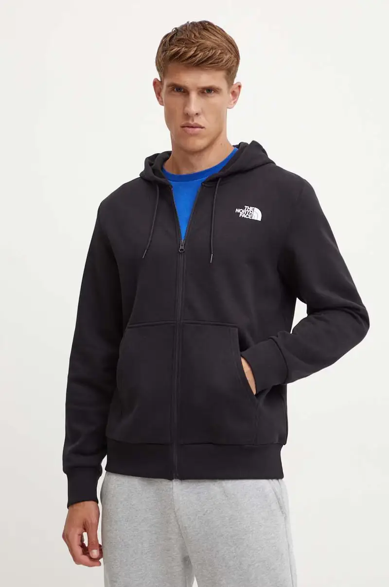 felpa Simple Dome Full Zip Hoodie uomo colore nero con cappuccio NF0A89FDJK31