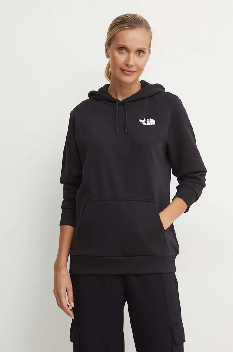felpa Simple Dome Hoodie donna colore nero con cappuccio NF0A89EYJK31