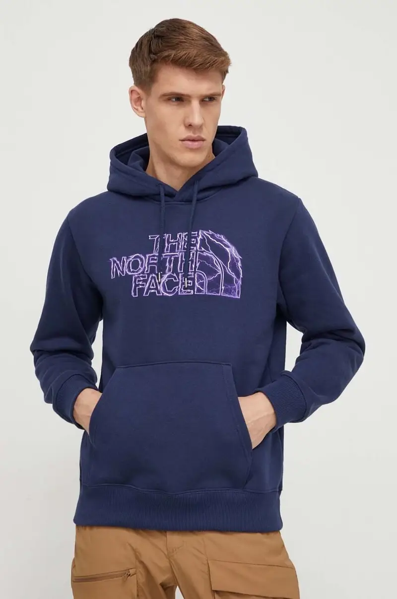 felpa uomo colore blu navy con cappuccio