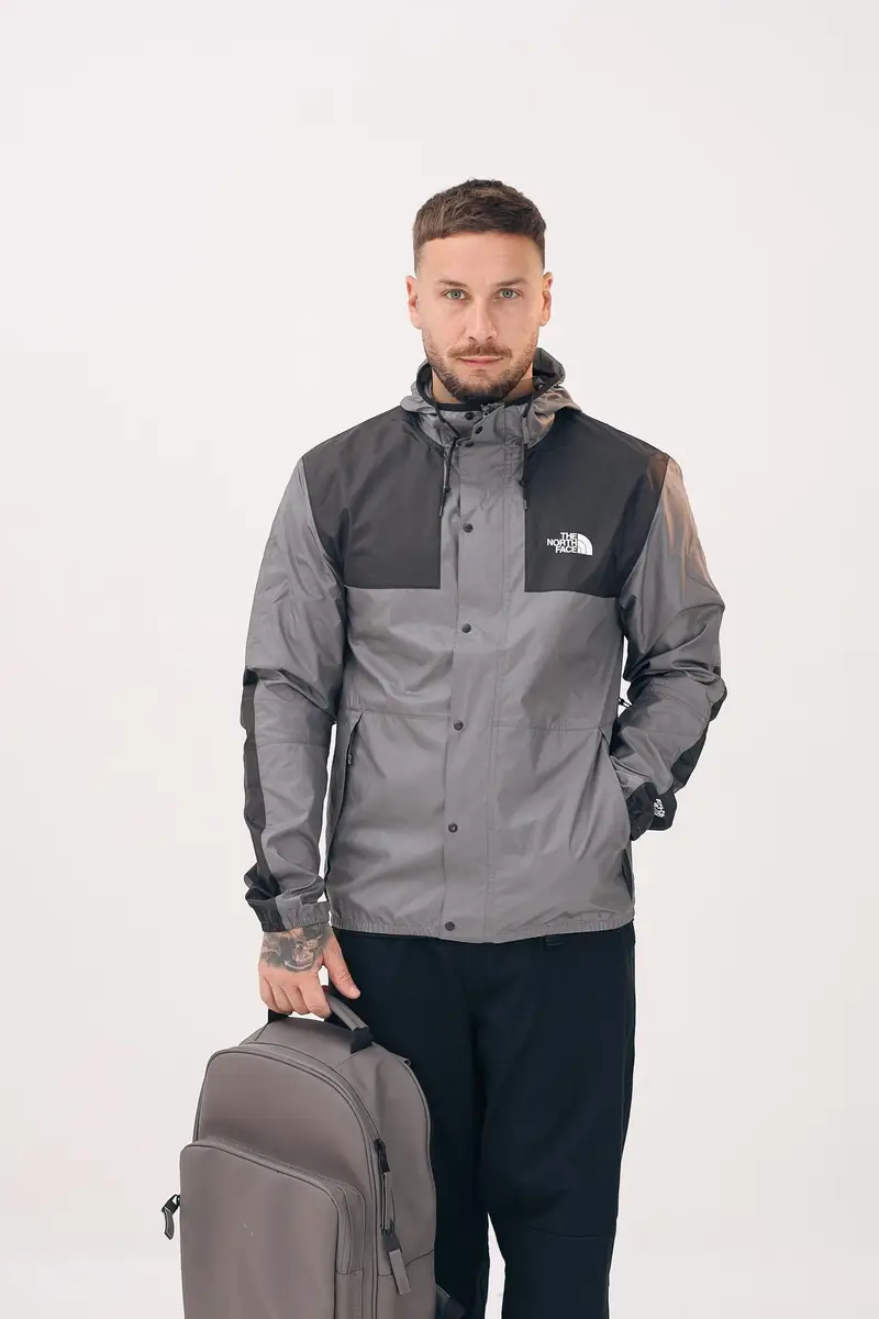 THE NORTH FACE Giacca a vento Seasonal Mountain Jacket grigia e nero da uomo miniatura 3