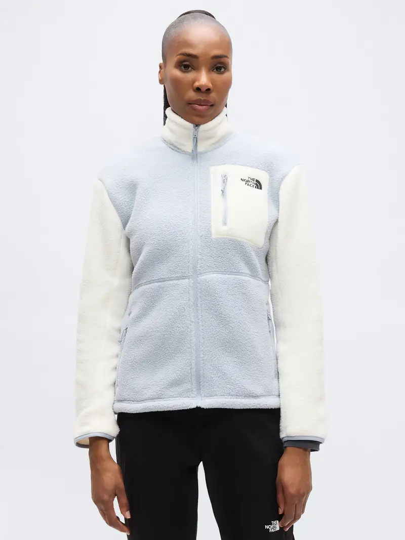 Giacca di pile funzionale YUMIORI grigio basalto / bianco lana miniatura 2