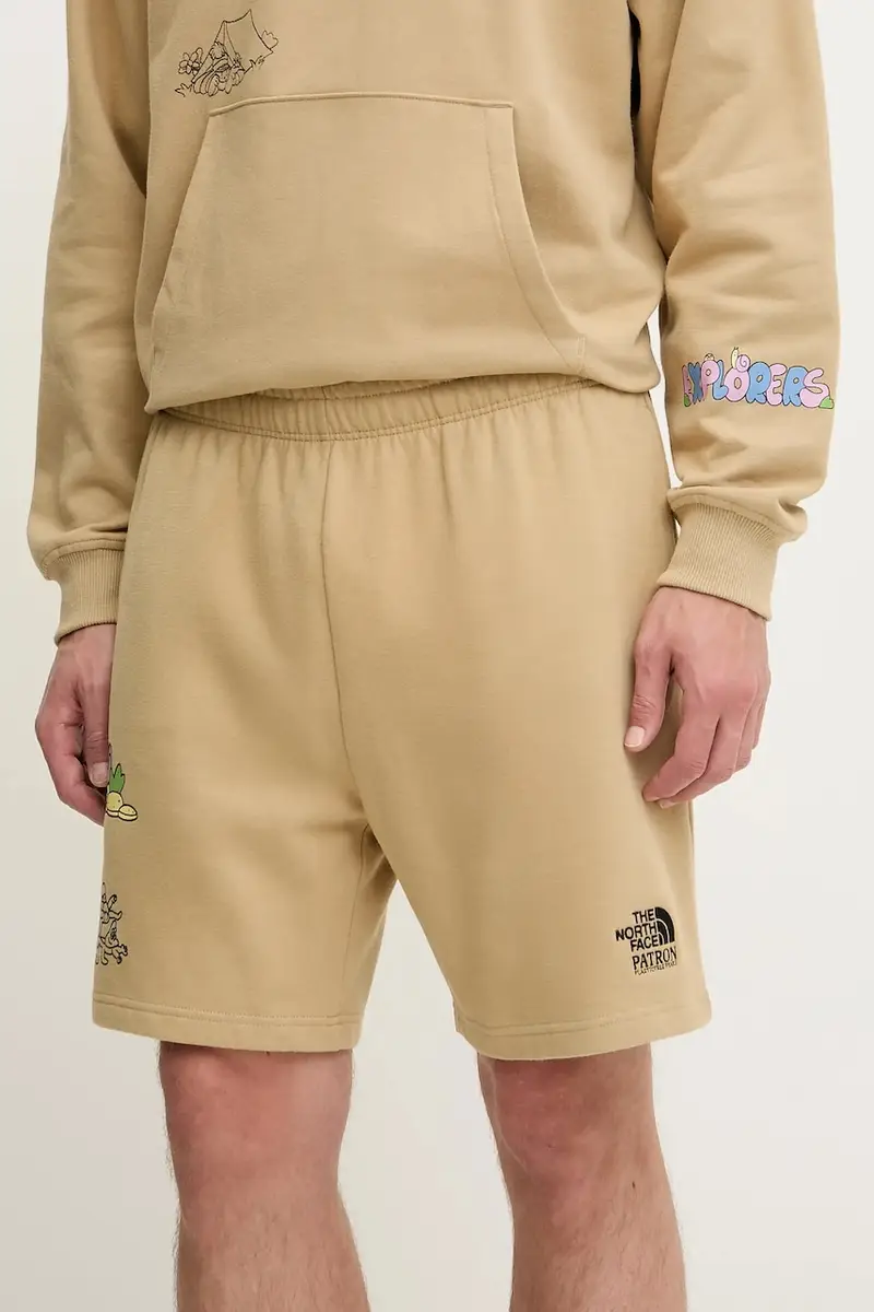 pantaloncini in cotone Mountain Cleanup colore verde NF0A8C2XLK51