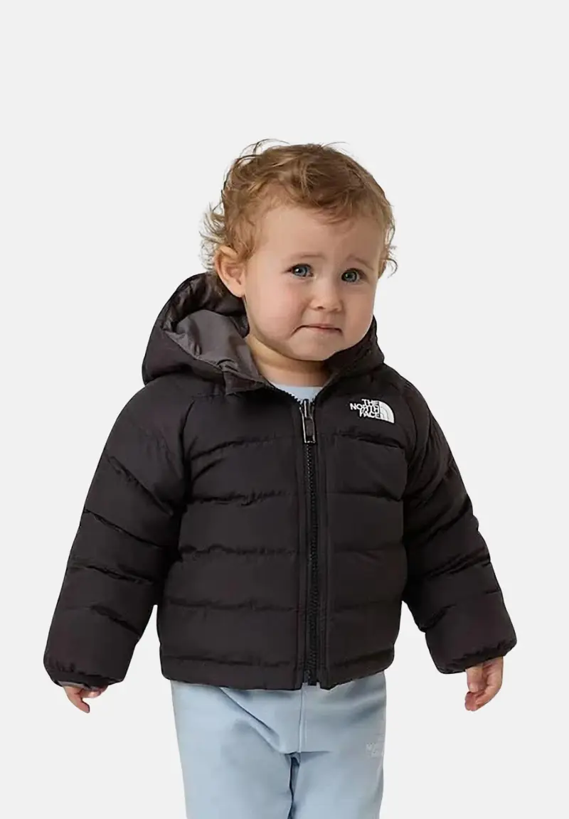 Piumino reversibile Perrito nero e grigio da neonato