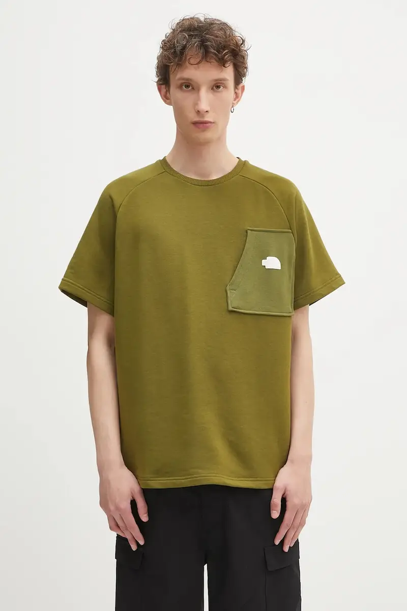 t-shirt Terry Relaxed colore verde con applicazione NF0A8C28PIB1