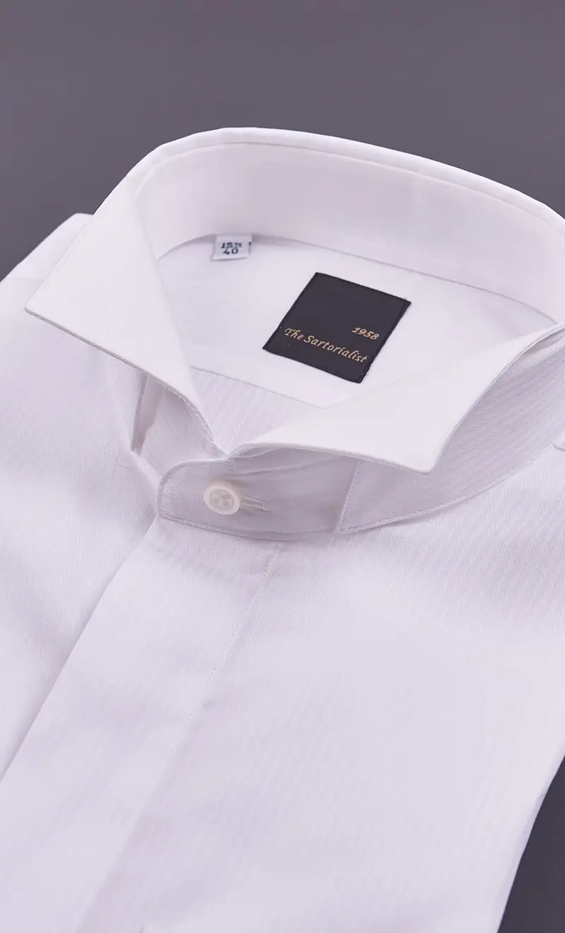 Camicia diplomatica the sartorialist bianca con polso gemello, colore bianco miniatura 2