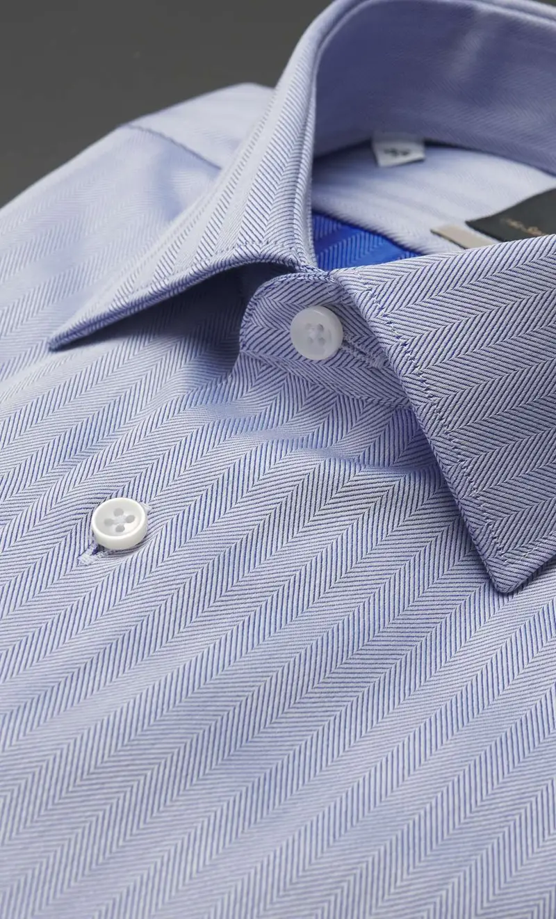 Camicia spigata the sartorialist celeste no stiro, colore celeste miniatura 2