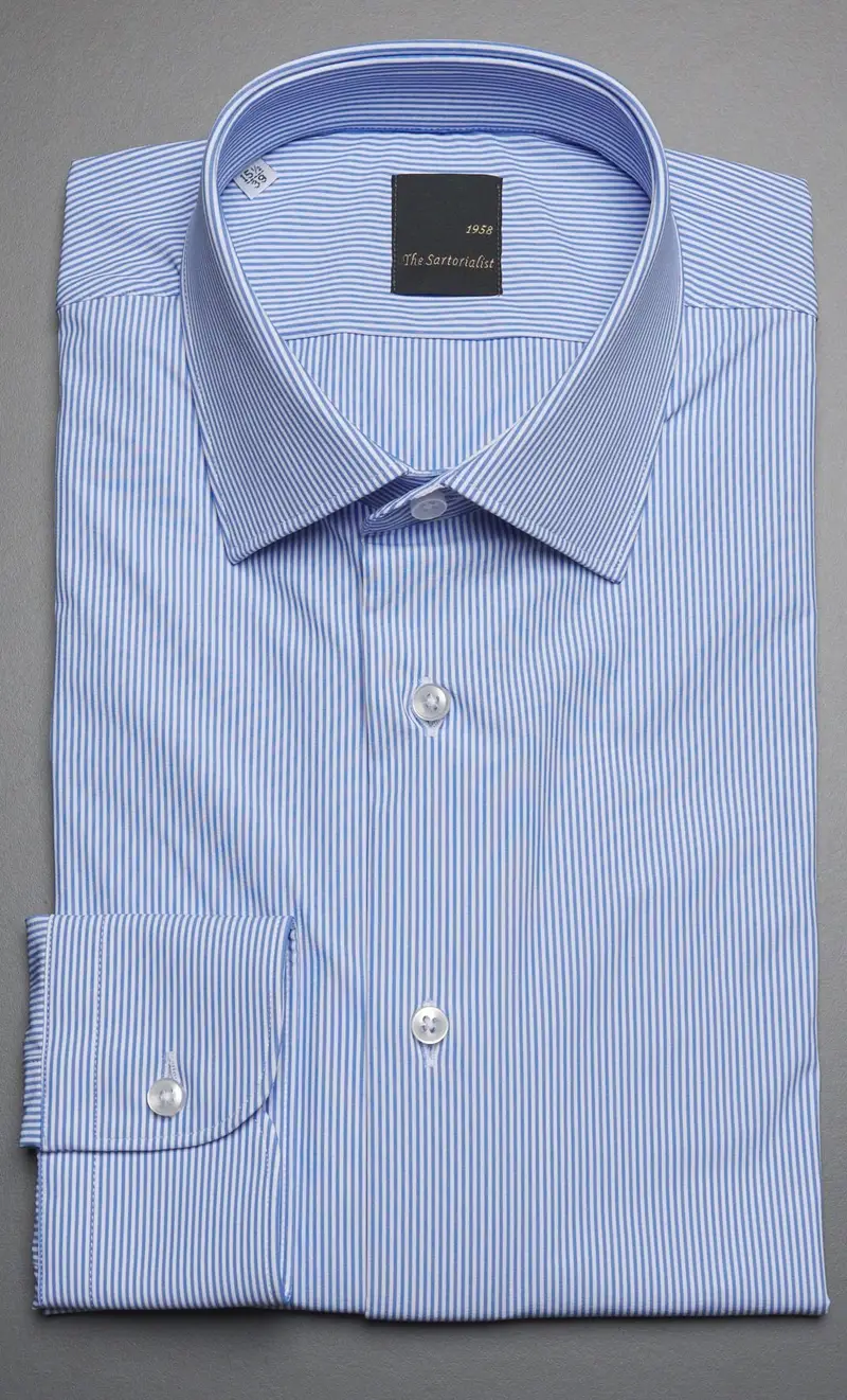 Camicia tecnica the sartorialist rigata super stretch - celeste, colore celeste