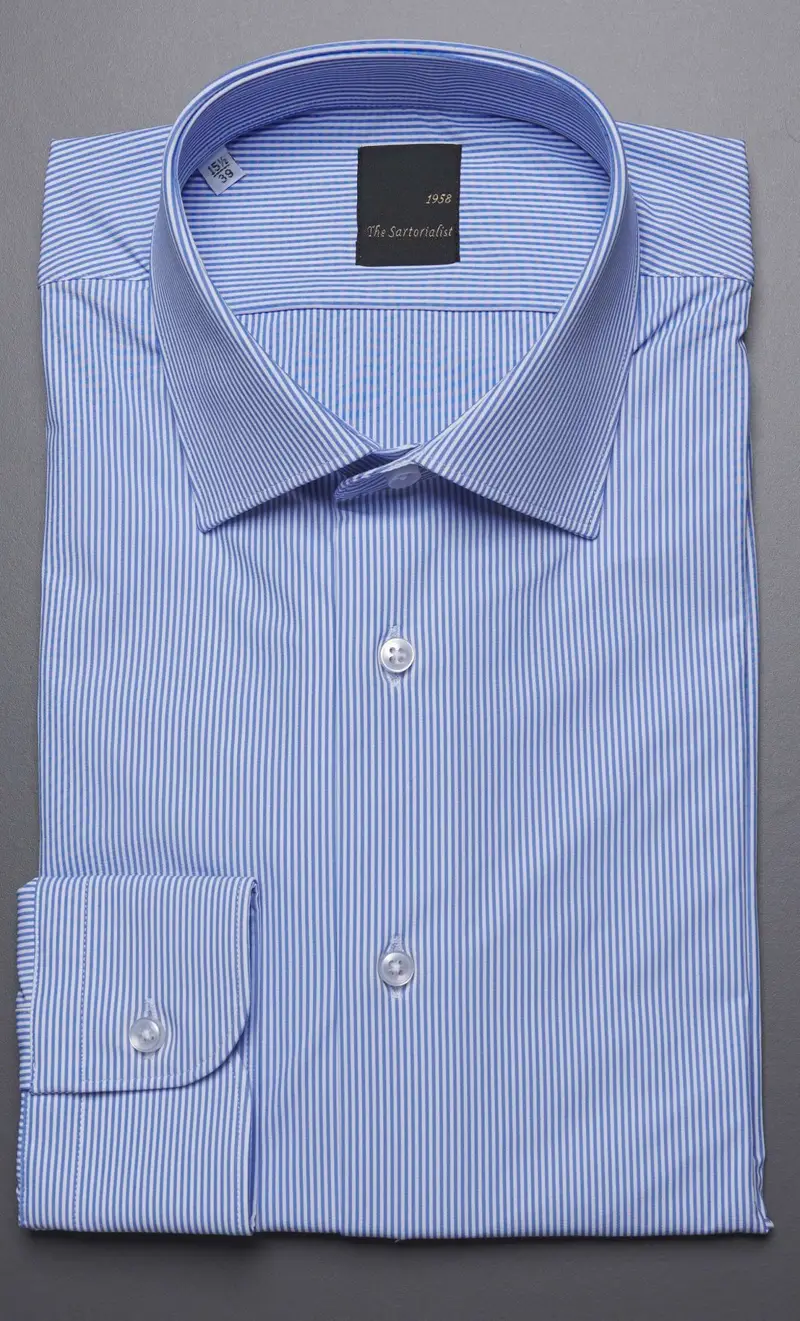 Camicia tecnica the sartorialist rigata super stretch, colore celeste