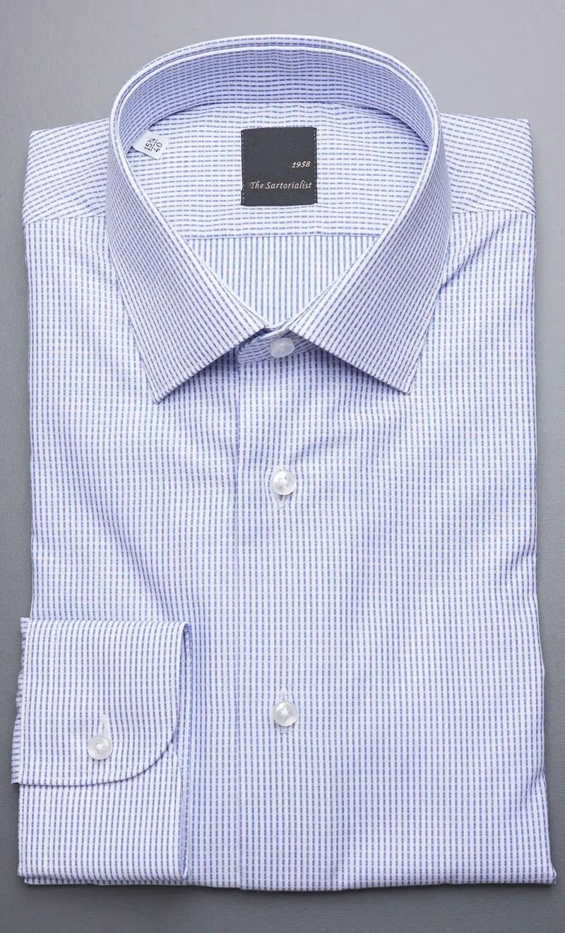 Camicia the sartorialist a righe irregolari celeste, colore celeste