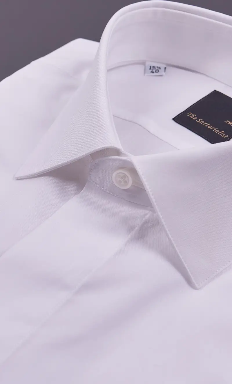 Camicia the sartorialist bianca con bottoni coperti modern fit, colore bianco miniatura 2