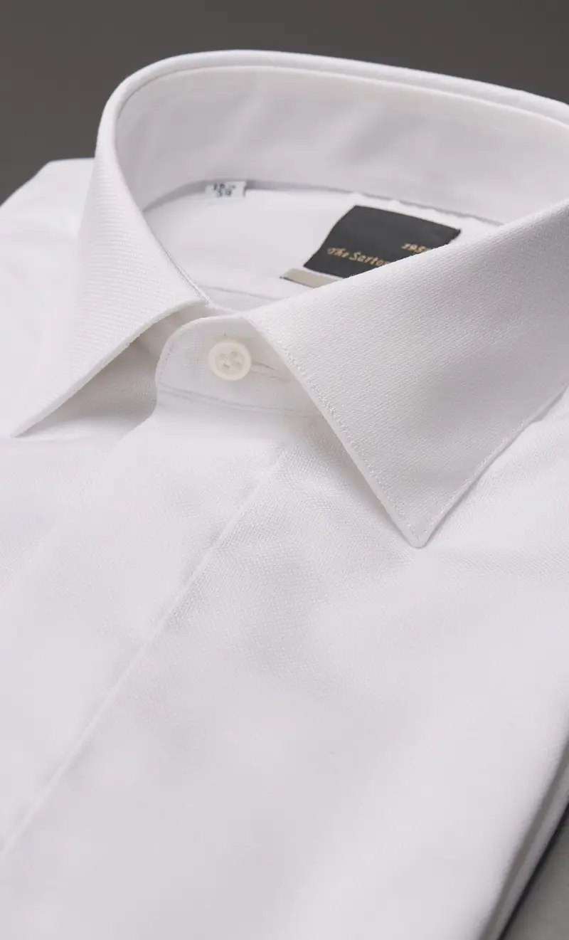 Camicia the sartorialist bianca no stiro con bottoni coperti - slim fit, colore bianco miniatura 2