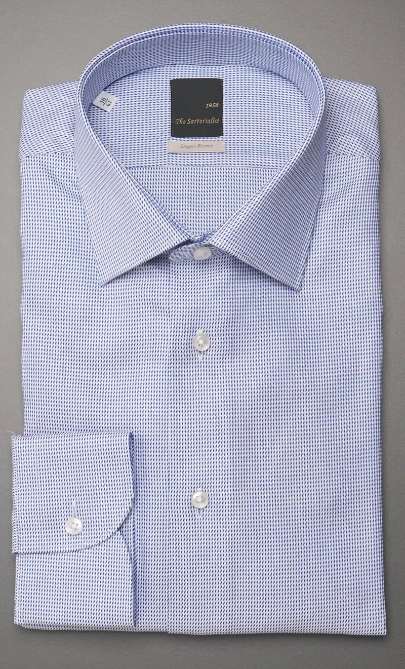 Camicia the sartorialist microfantasia doppio ritorto - regular fit, colore azzurro