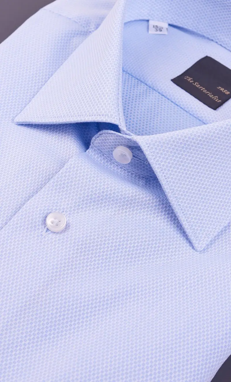 Camicia the sartorialist operata, colore celeste miniatura 2