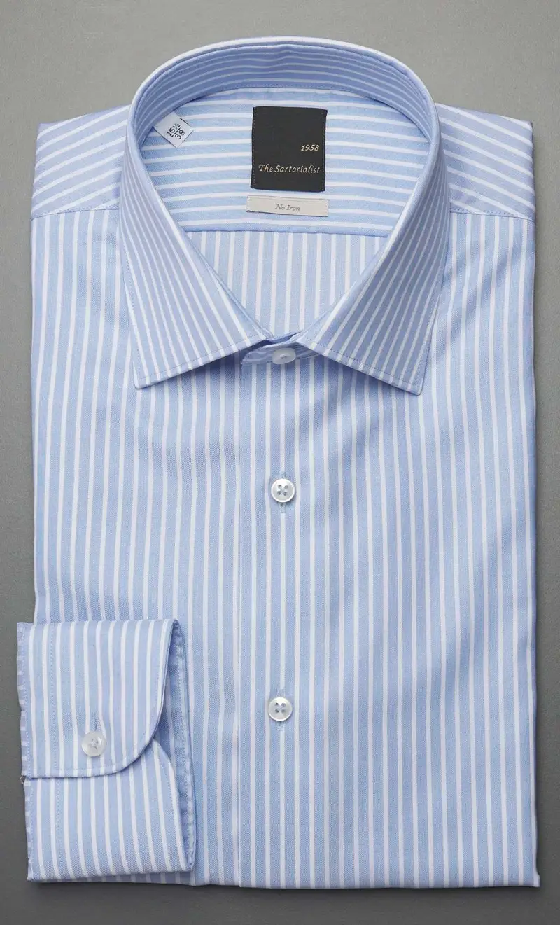 Camicia the sartorialist rigata celeste no stiro, colore celeste