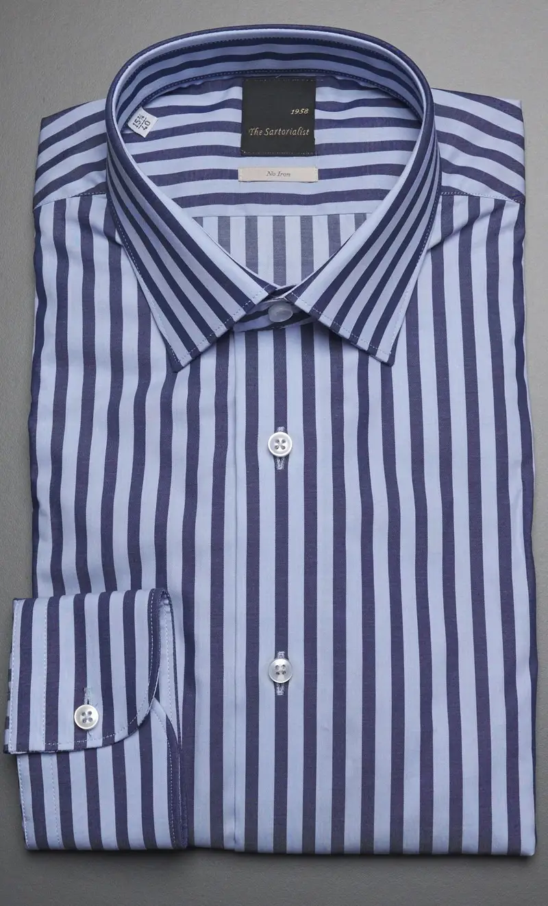 Camicia the sartorialist rigata no stiro celeste-blu, colore celeste