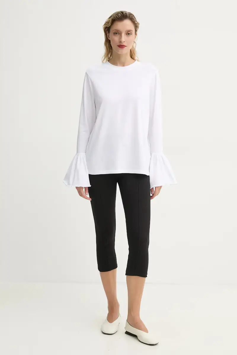 camicia a maniche lunghe donna colore bianco SLLS08P001N miniatura 2