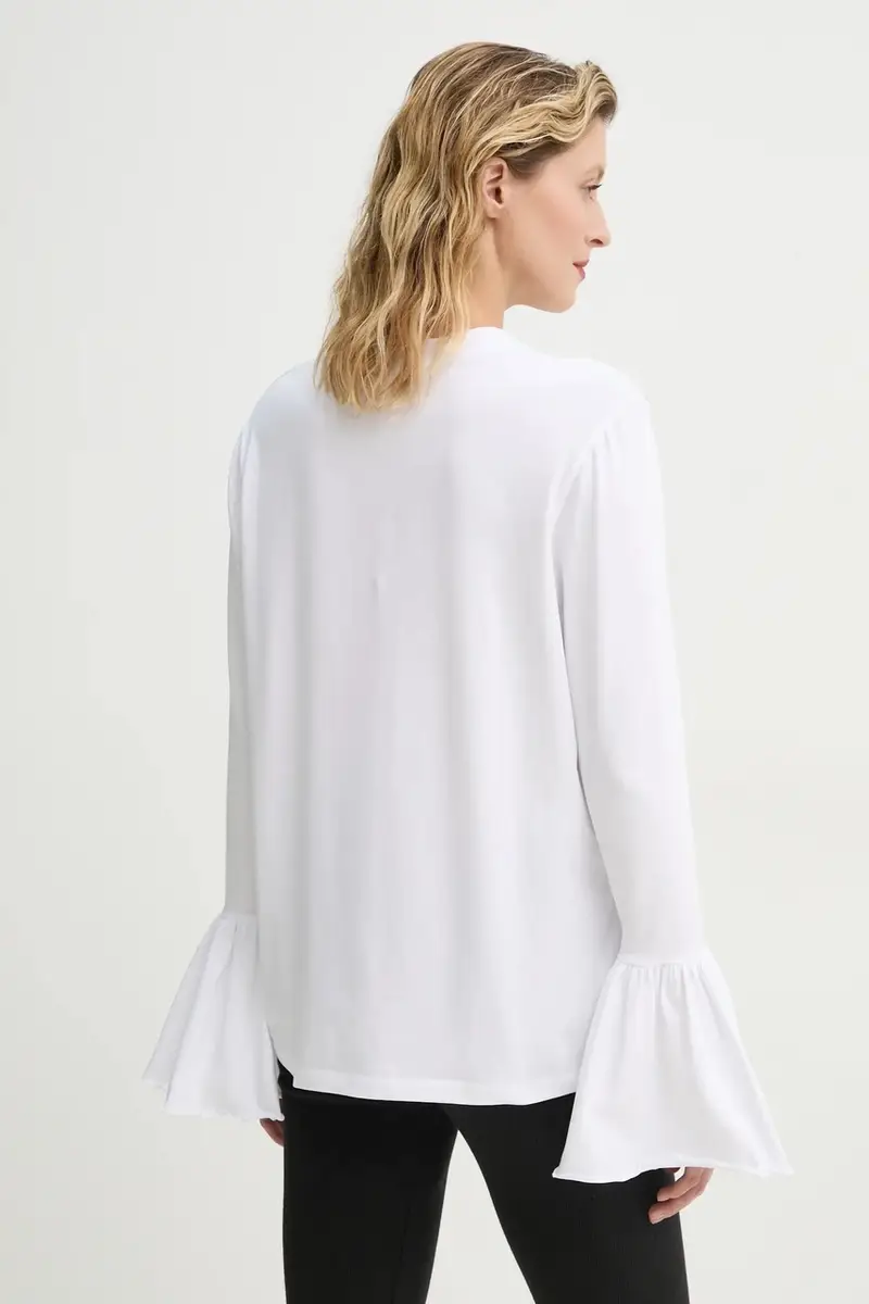 camicia a maniche lunghe donna colore bianco SLLS08P001N miniatura 3