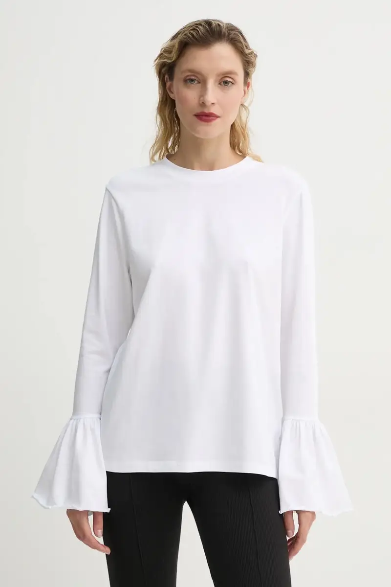 camicia a maniche lunghe donna colore bianco SLLS08P001N miniatura 4