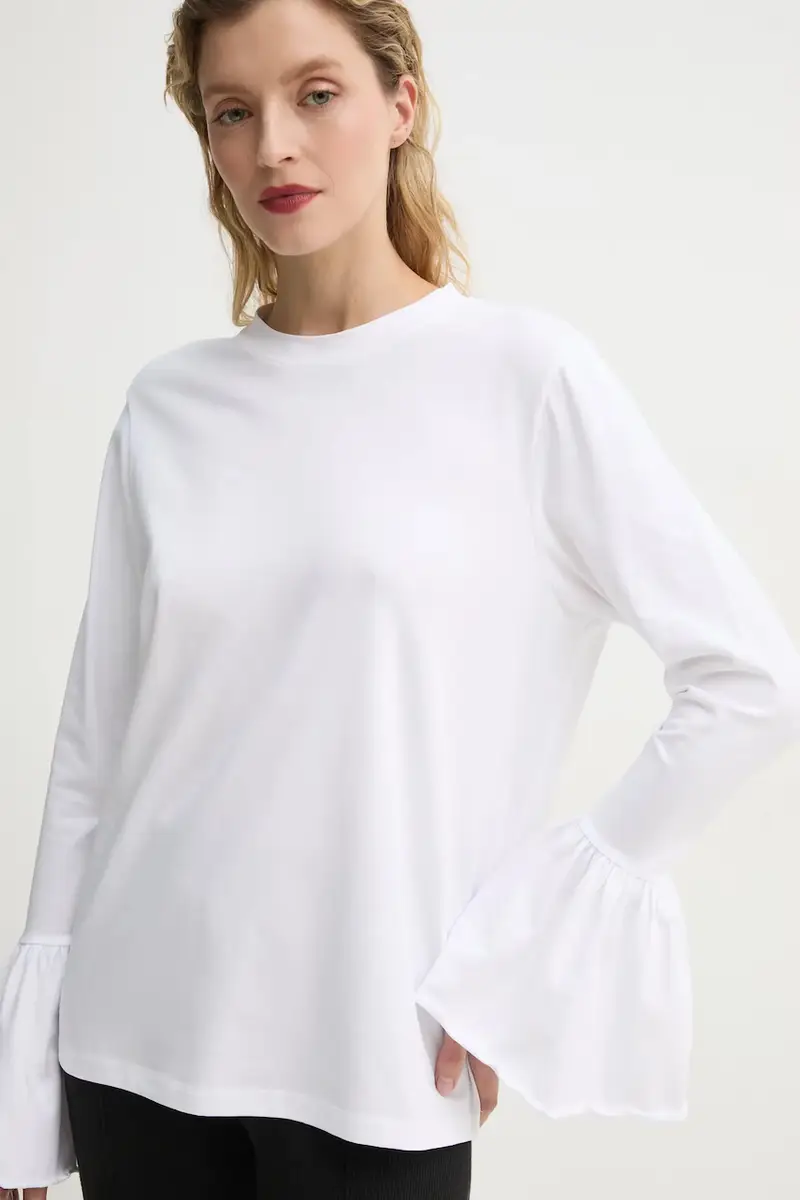 camicia a maniche lunghe donna colore bianco SLLS08P001N