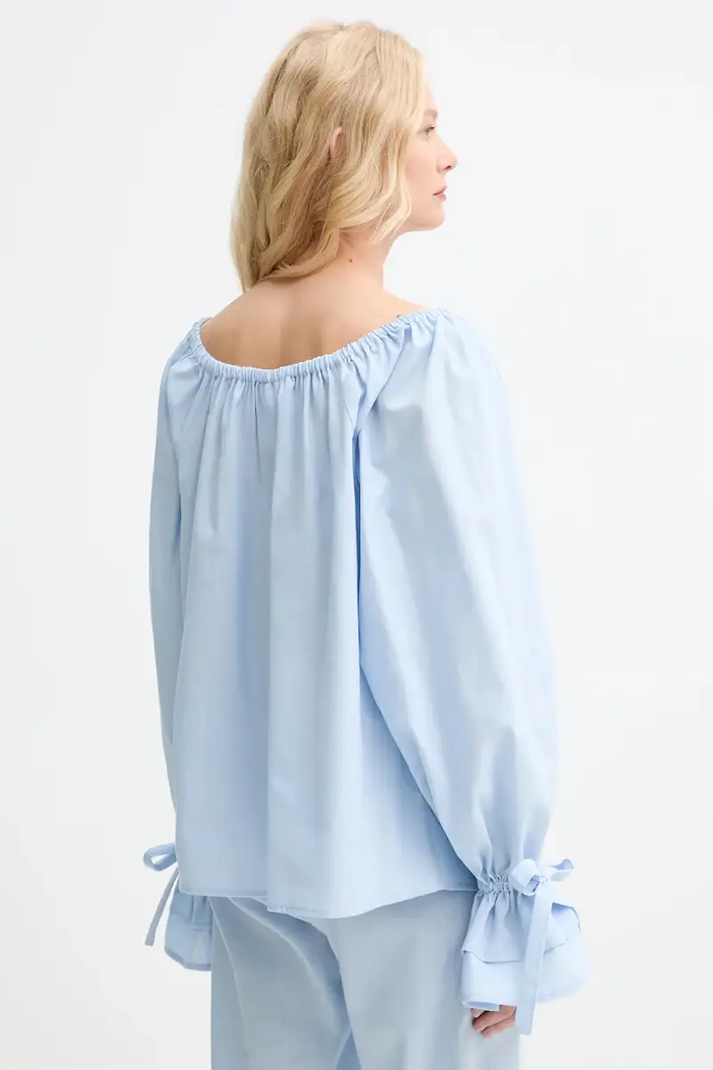 maglietta di lino donna colore blu CHBL06P010N miniatura 3