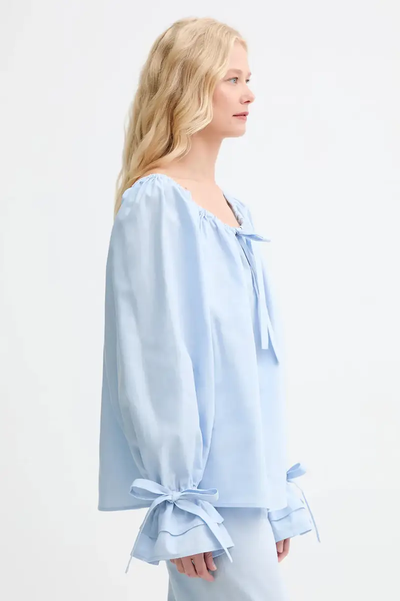 maglietta di lino donna colore blu CHBL06P010N miniatura 4