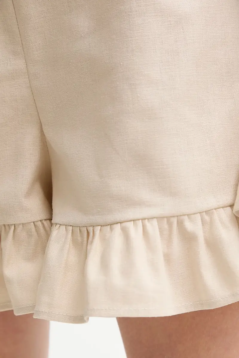 pantaloncini in lino donna colore beige CHSH01P017N miniatura 4