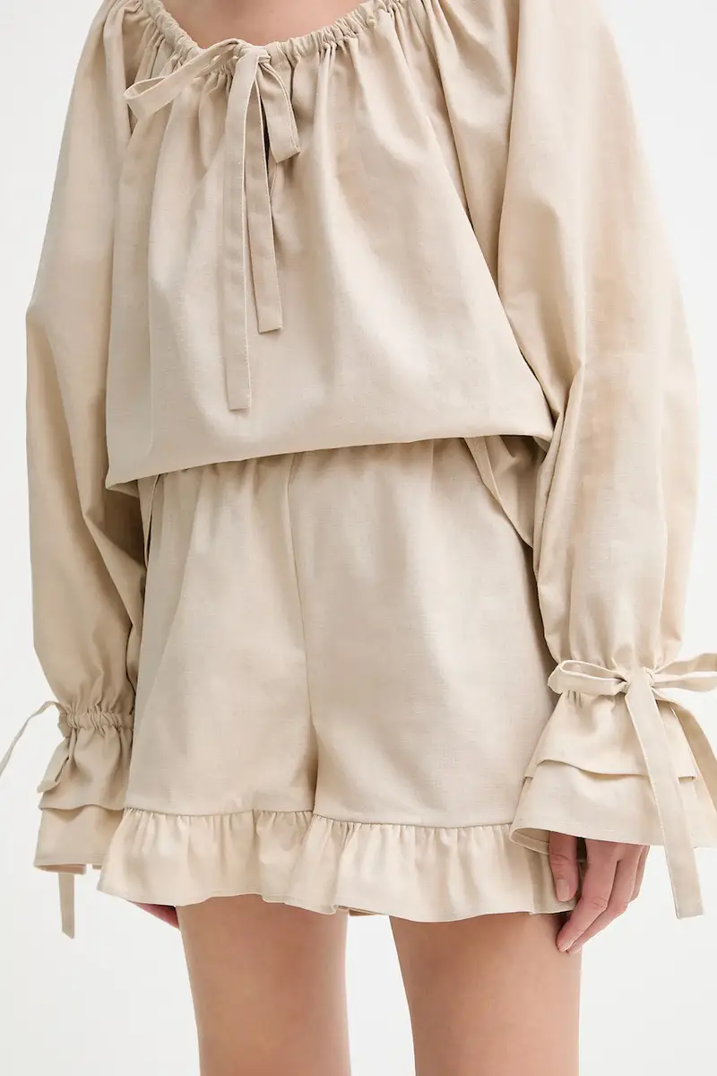 pantaloncini in lino donna colore beige CHSH01P017N