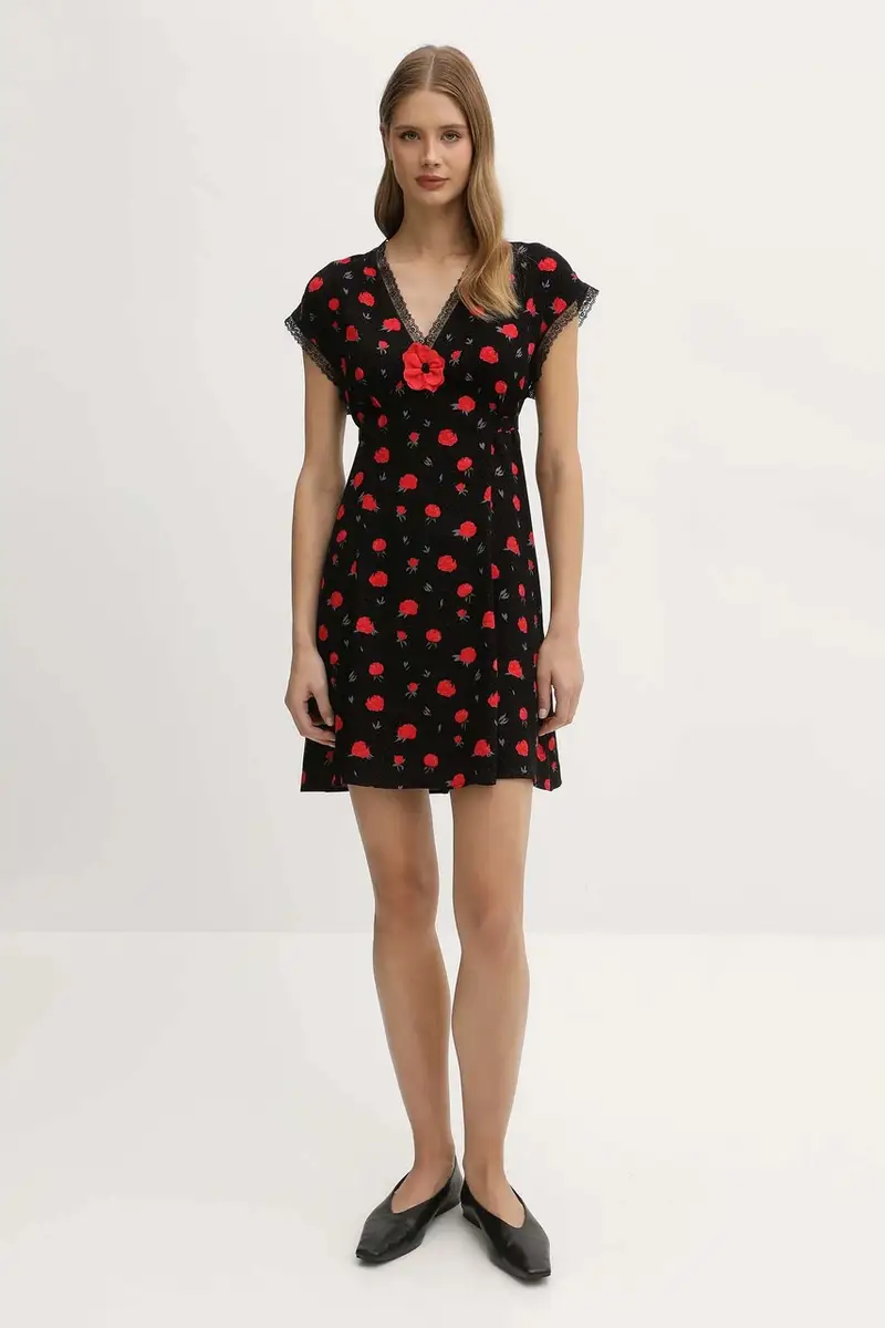 vestito colore nero PMNDR02F017L miniatura 2